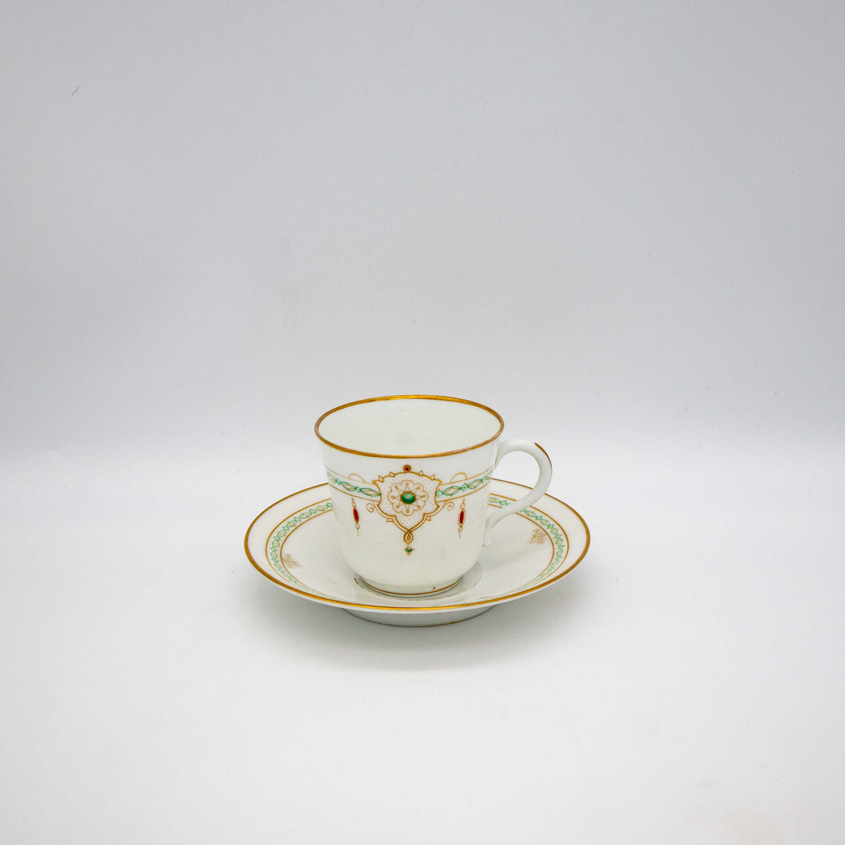 Vintage Porzellan Tasse mit Untertasse, Minton zugeschrieben, ø 7,5 cm