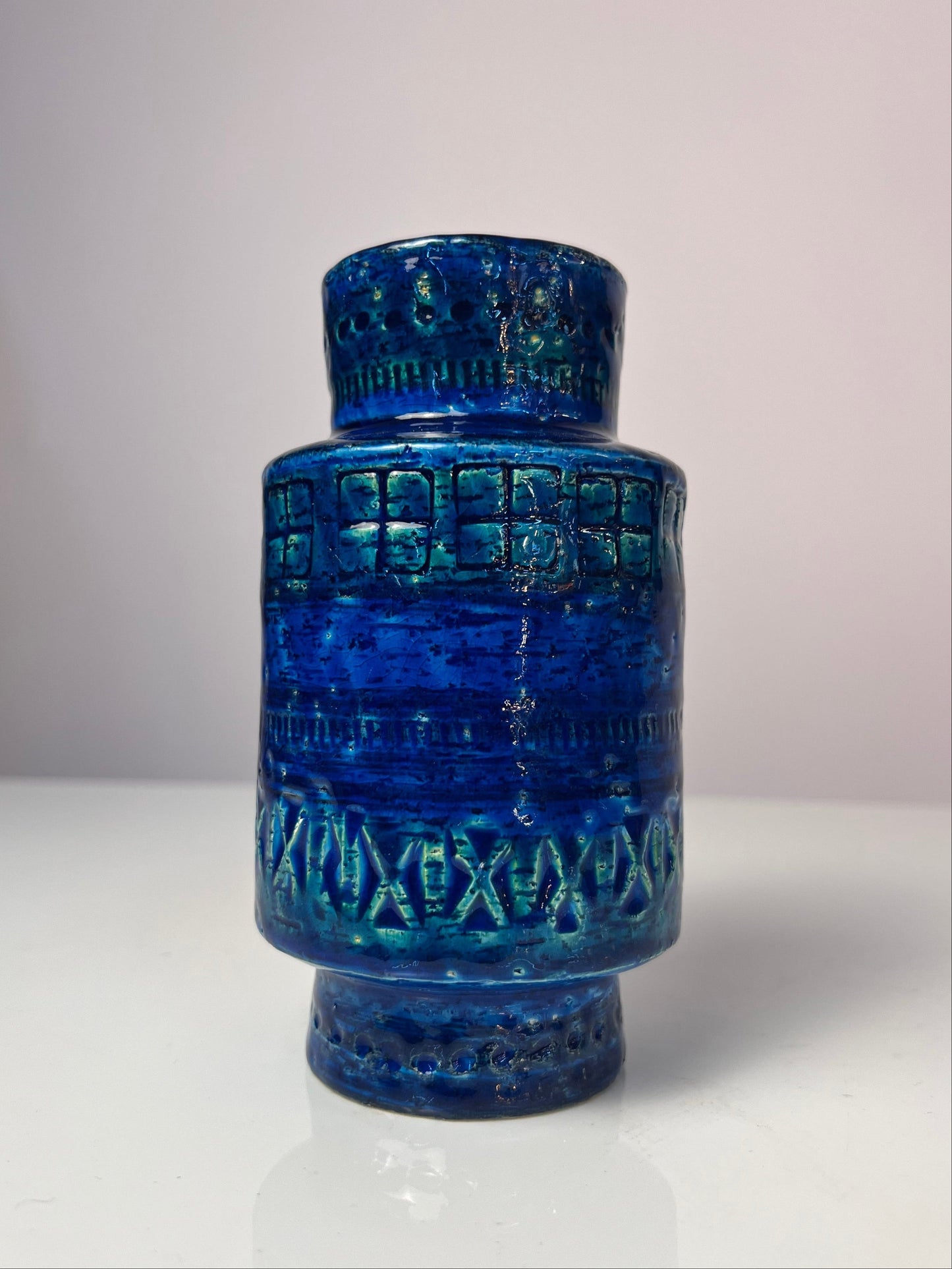 Vintage Vase "Rimini Blu" von Aldo Londi für Bitossi