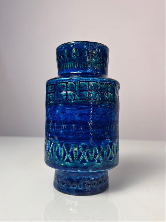 Vintage Vase "Rimini Blu" von Aldo Londi für Bitossi