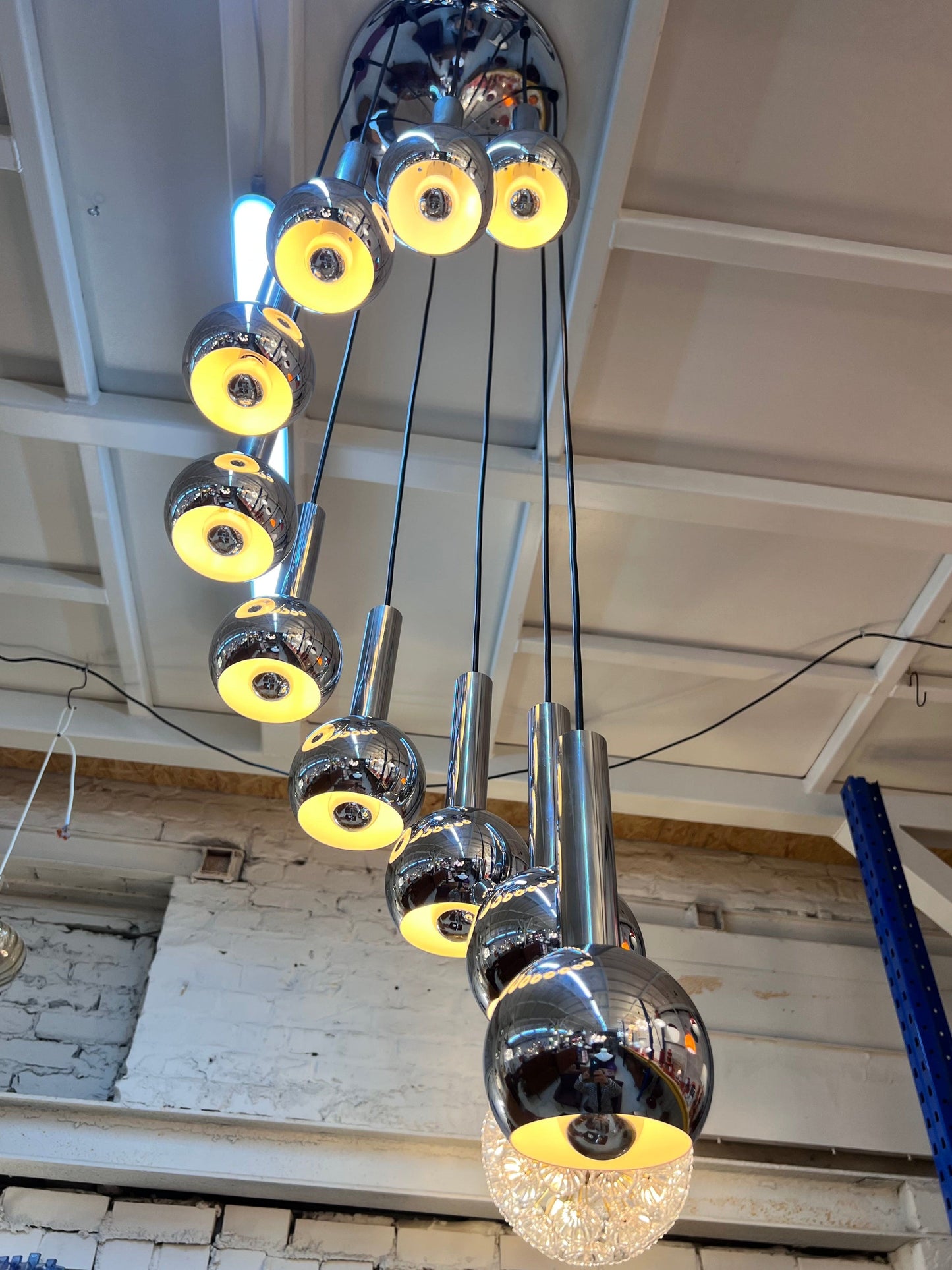 Lampe cascade vintage chromée par STAFF