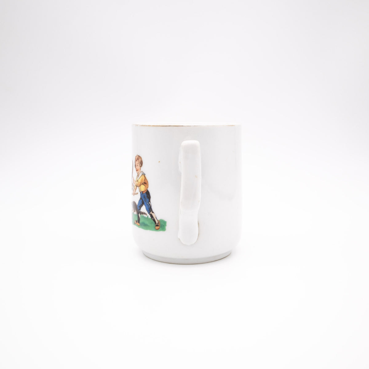 Vintage Kaffeehäferl mit Kinderspielen, Porzellan, Art Deco
