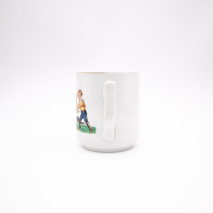 Vintage Kaffeehäferl mit Kinderspielen, Porzellan, Art Deco