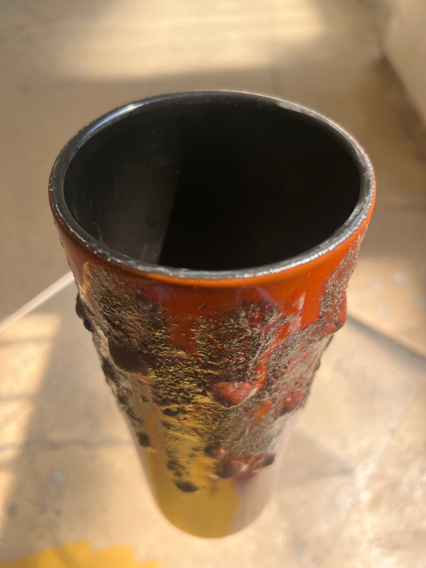 Vintage vase Fat Lava orange by Scheurich West Germany