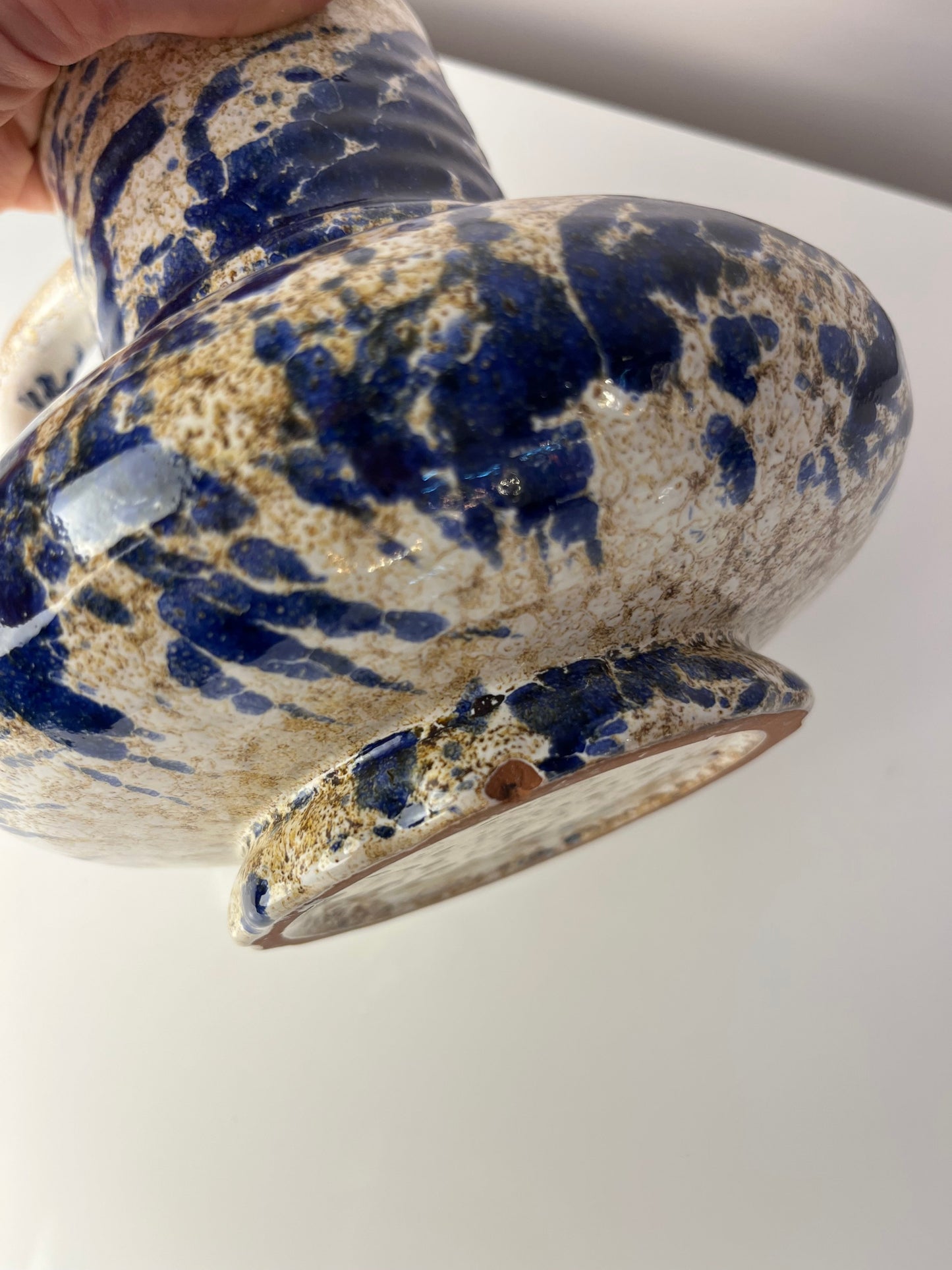 Vintage Karaffe blau gesprenkelt von Marei Keramik
