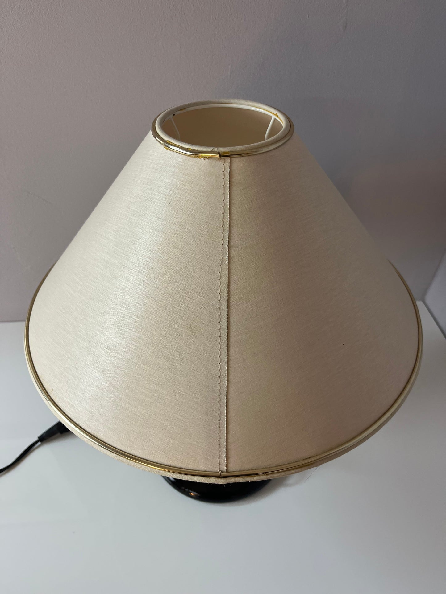 Vintage Tischlampe Backgammon von Holmegaard opal schwarz