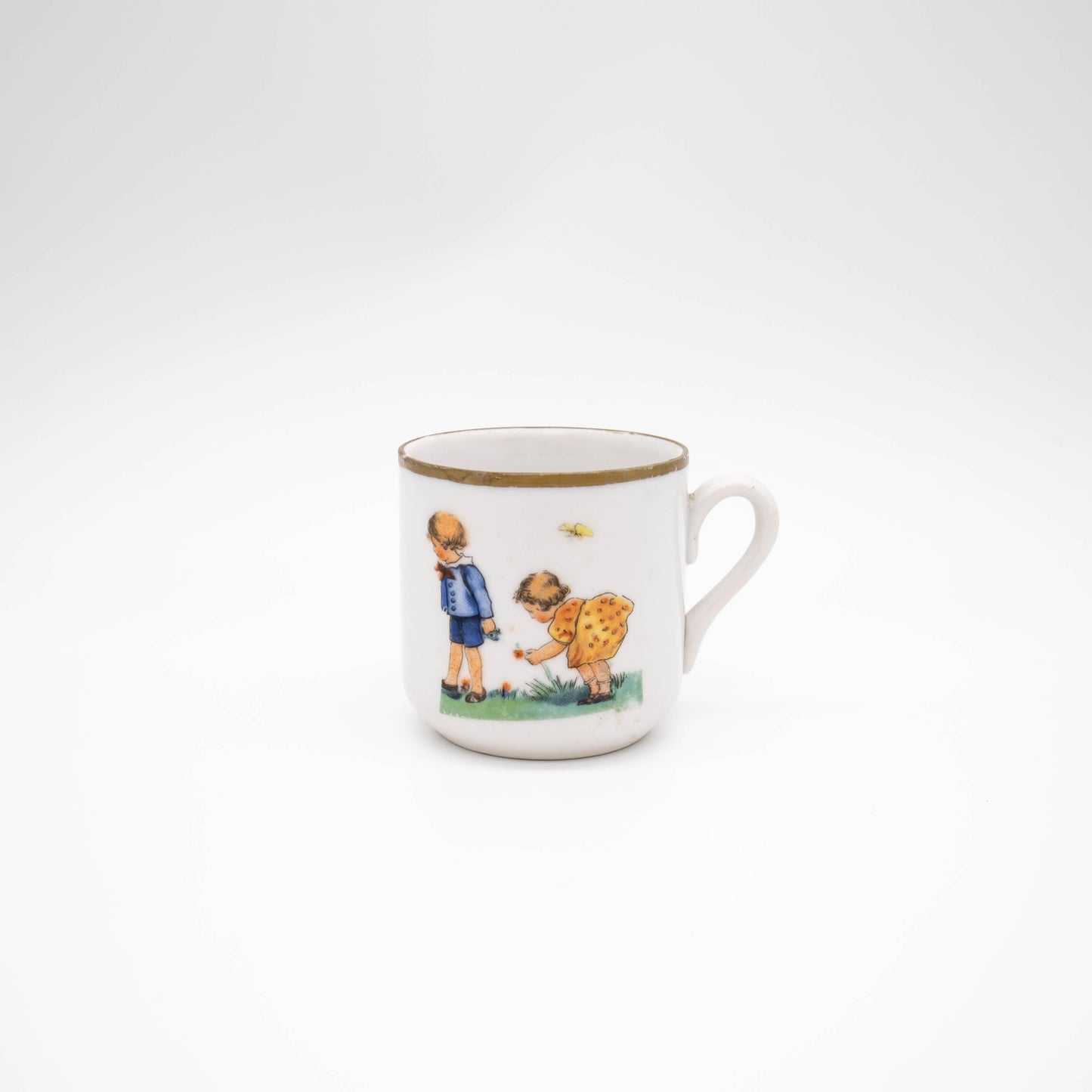 Vintage Mokkatasse Porzellan "Blumenpflückende Kinder" Art Deco