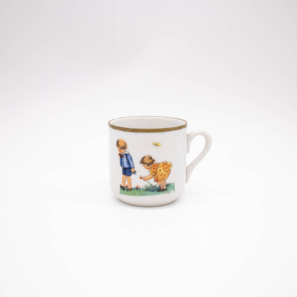 Vintage Mokkatasse Porzellan "Blumenpflückende Kinder" Art Deco