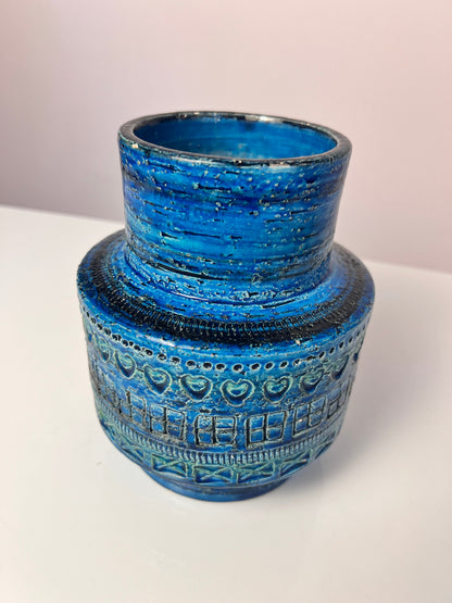 Vintage Vase "Rimini Blu" von Aldo Londi für Bitossi