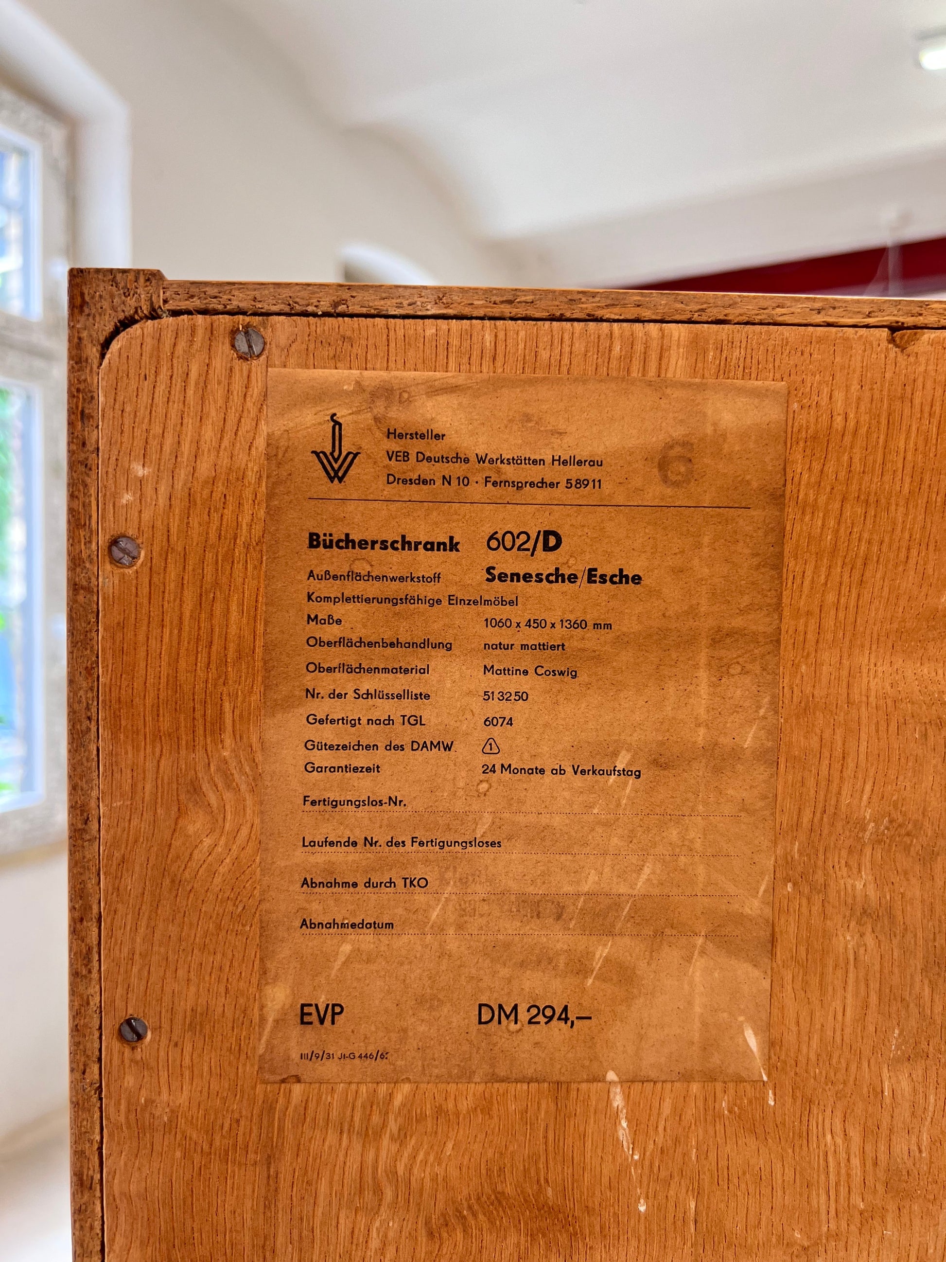 Vintage Bücherschrank "602/D" von Franz Ehrlich für Hellerau, Esche