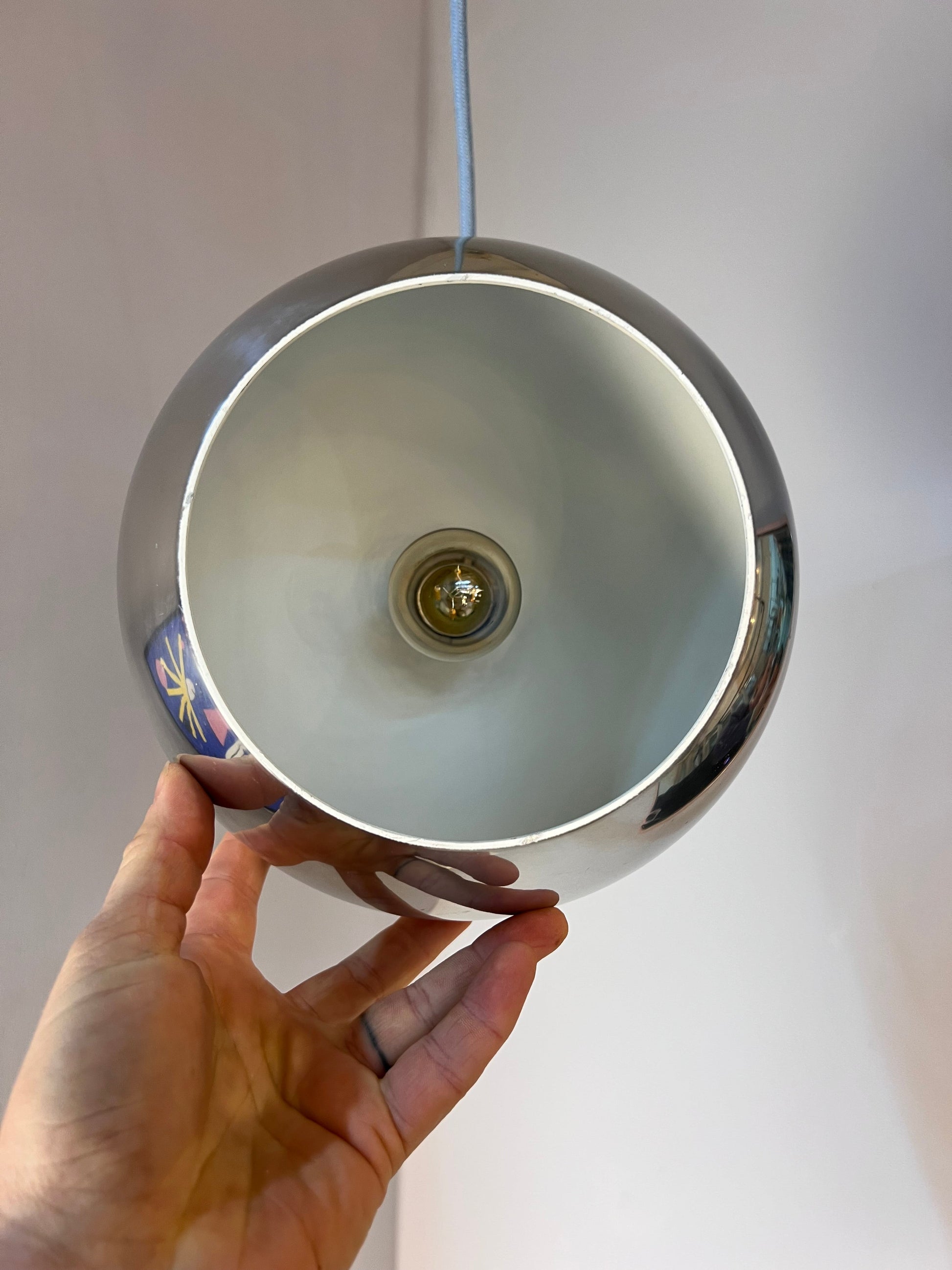 Vintage Lampe Topan von Verner Panton für &Tradition Chromsilber