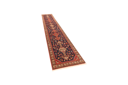 Vintage Carpet Nasrabad 398x83cm Colorful Nature-Inspired Motifs