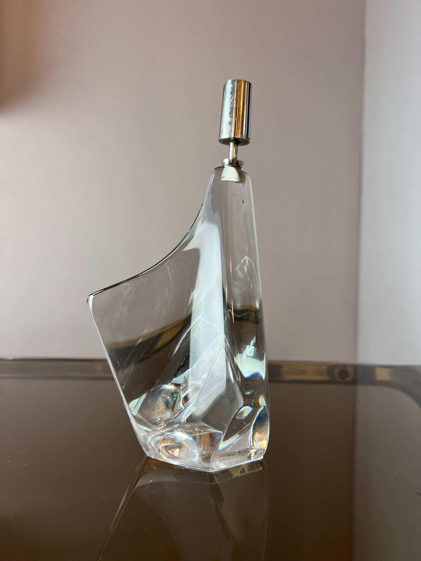Vintage Kerzenständer Iceberg Glas von Daum Nancy