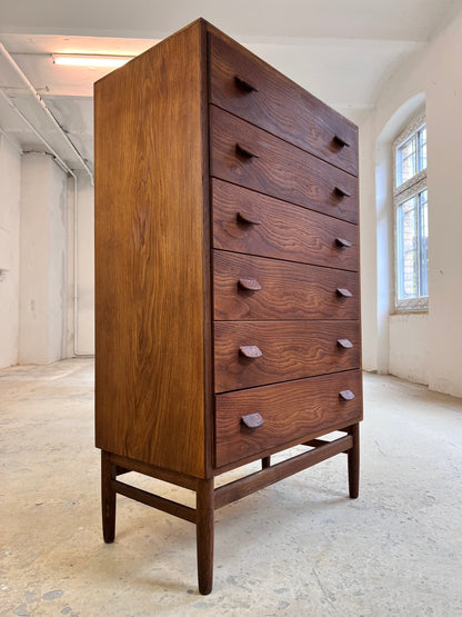 Vintage Kommode Tallboy von Poul Volther für FDB Møbler, dunkelbraun