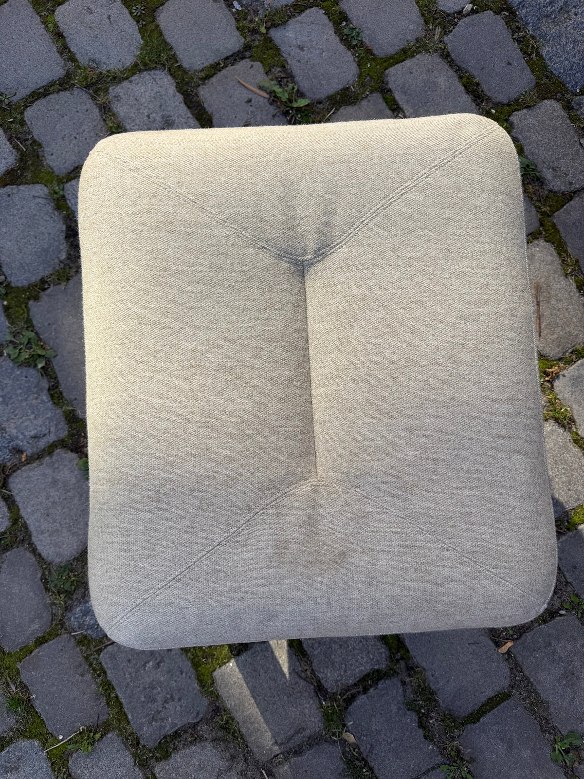 Hocker Teak und Wollstoff von Holstebro Møbelfabrik