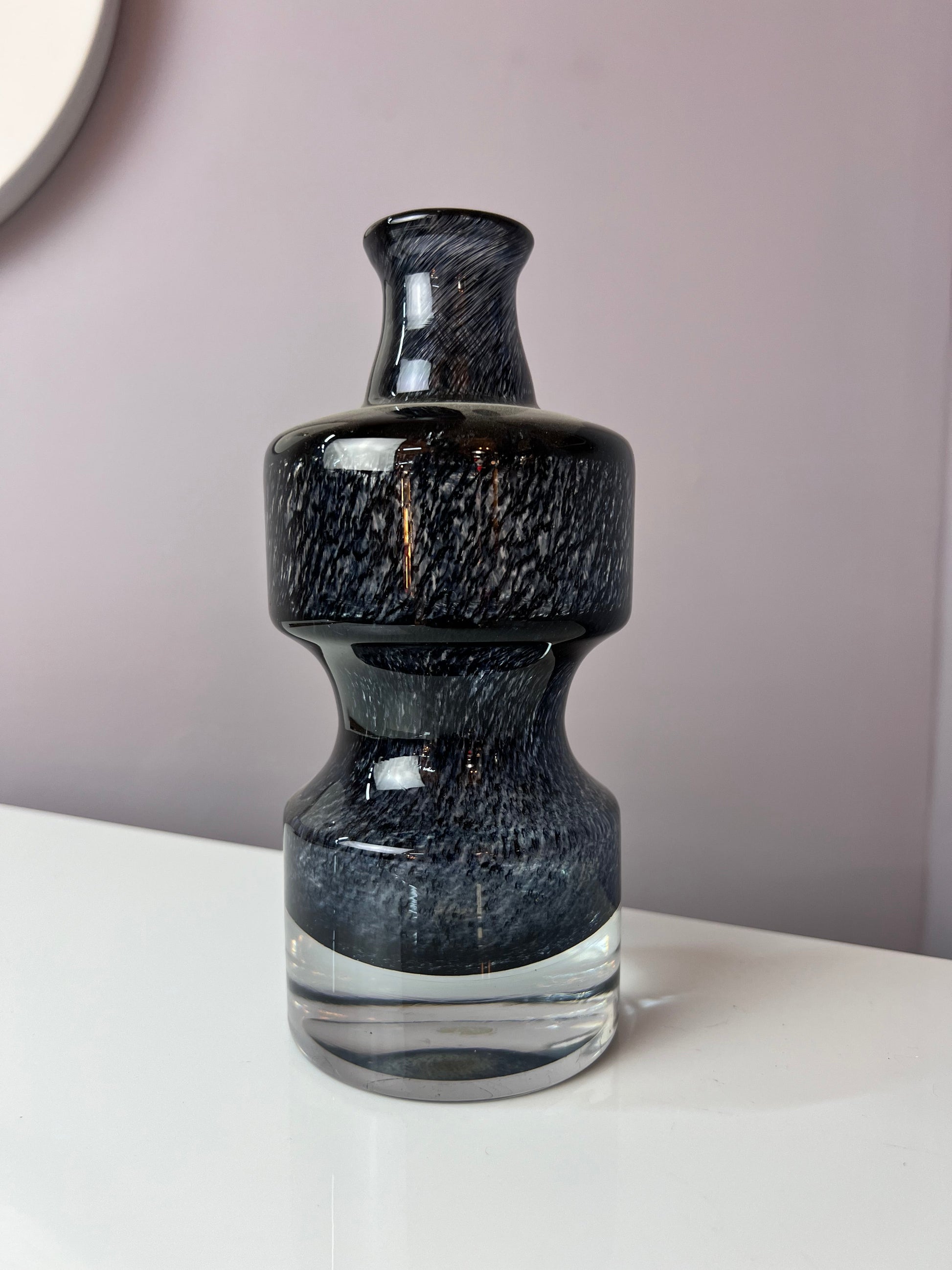 Vintage Vase grau von Bo Borgström für Åseda Glasbruk