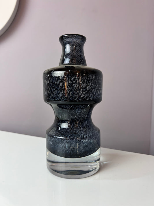 Vintage Vase grau von Bo Borgström für Åseda Glasbruk