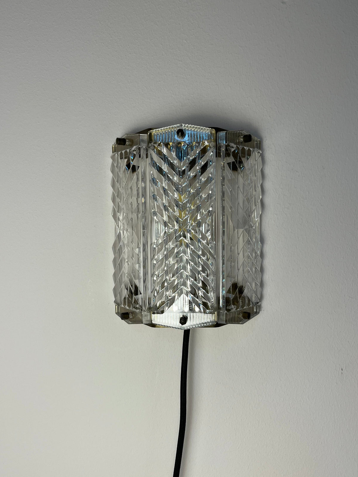 Vintage Wandlampe Messing und Glas von Wiktor Berndt für Flygsfors