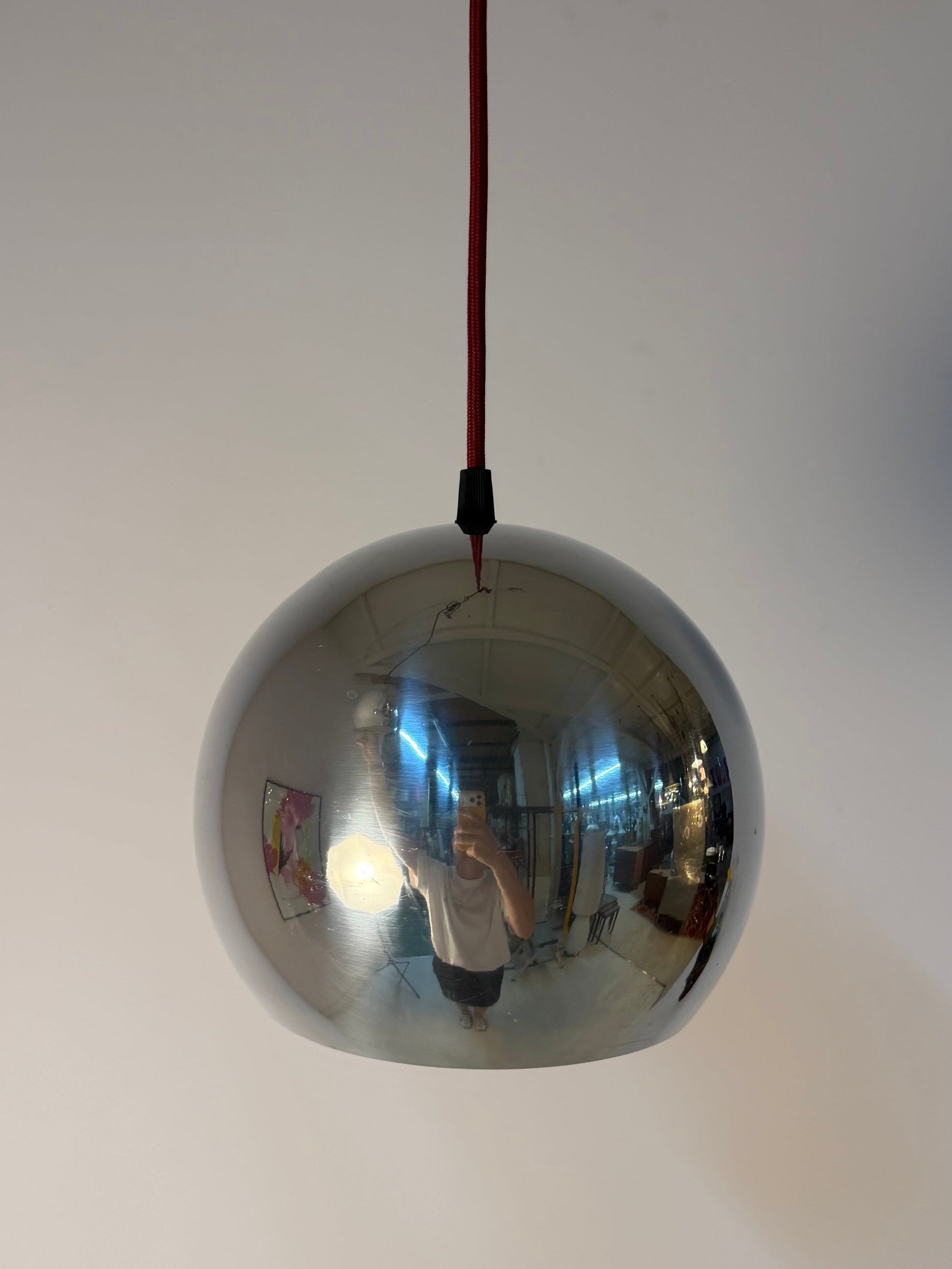 Vintage Hängelampe "Topan" von Verner Panton, Chrom