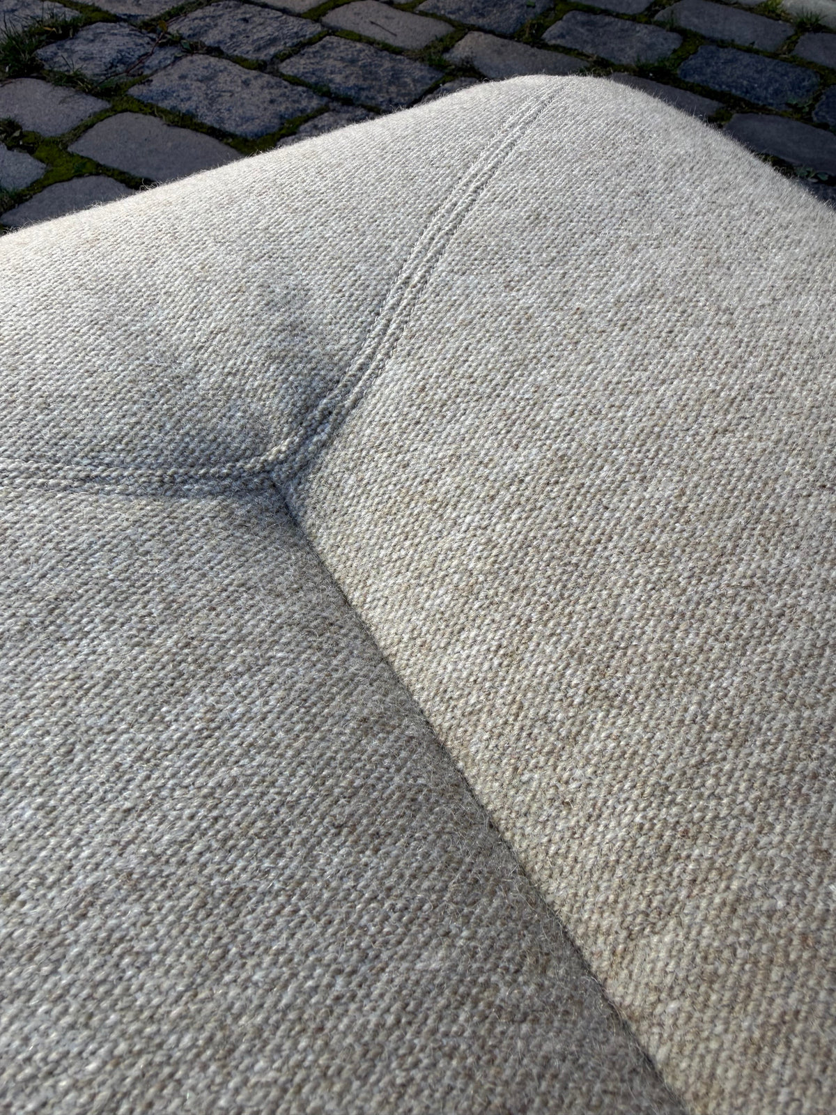 Hocker Teak und Wollstoff von Holstebro Møbelfabrik