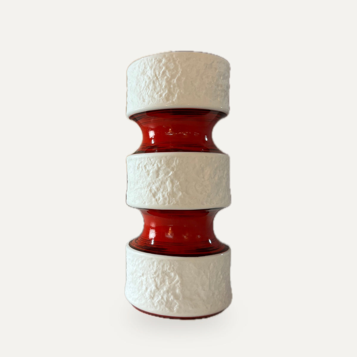 Vintage Vase 635/2 rot schwarz von Royal Porzellan Bavaria KPM | studio