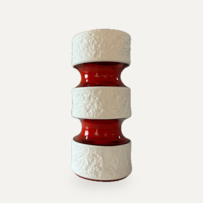 Vintage vase 635/2 red black by Royal Porcelain Bavaria KPM