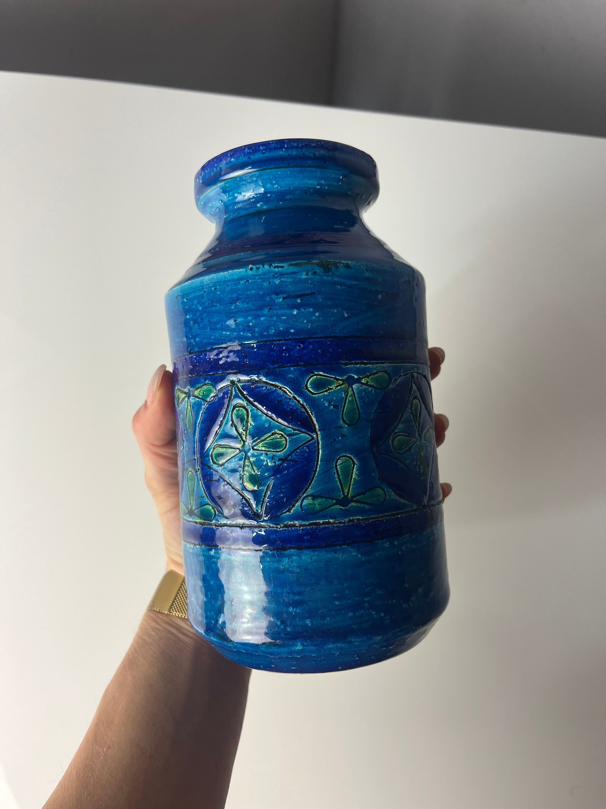 Vintage Vase Azul Rimini von Aldo Londi für Bitossi