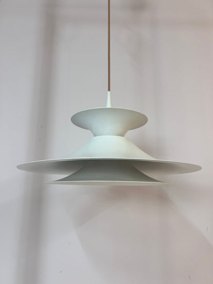 Vintage slatted lamp 'Radius' white by Erik Blaslev for Fog &amp; Mørup