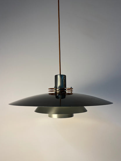Vintage Hängelampe "Leto" von Top Lamper, silber-kupfer
