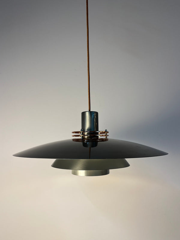 Vintage Hängelampe "Leto" von Top Lamper, silber-kupfer