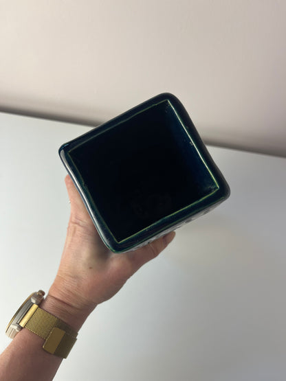 Vintage Vase Rimini Blue von Aldo Londi für Bitossi eckig