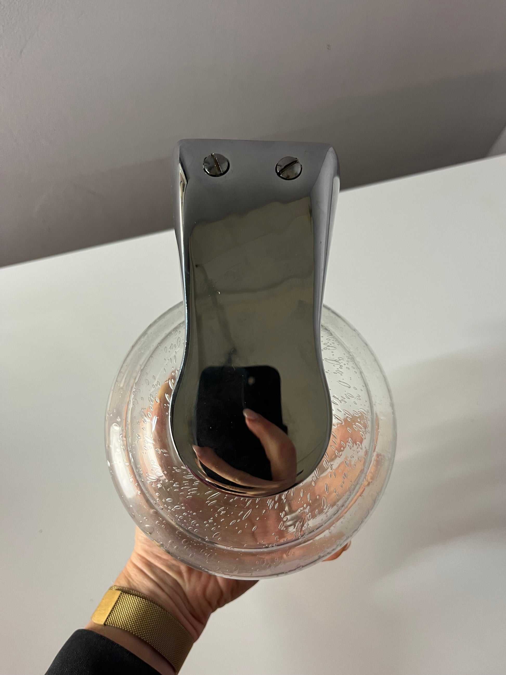 Vintage Wandlampe Einschlussglas von Novus in Originalverpackung