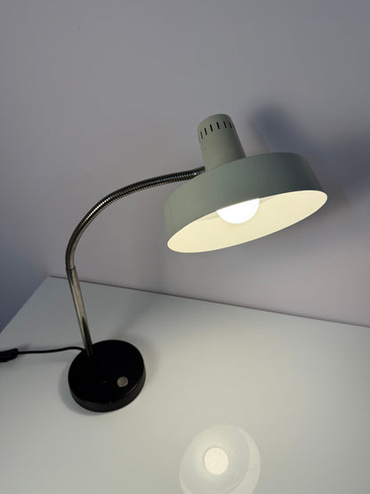 Vintage Schreibtischlampe altweiß mit beweglichem Arm, Deutschland 50er