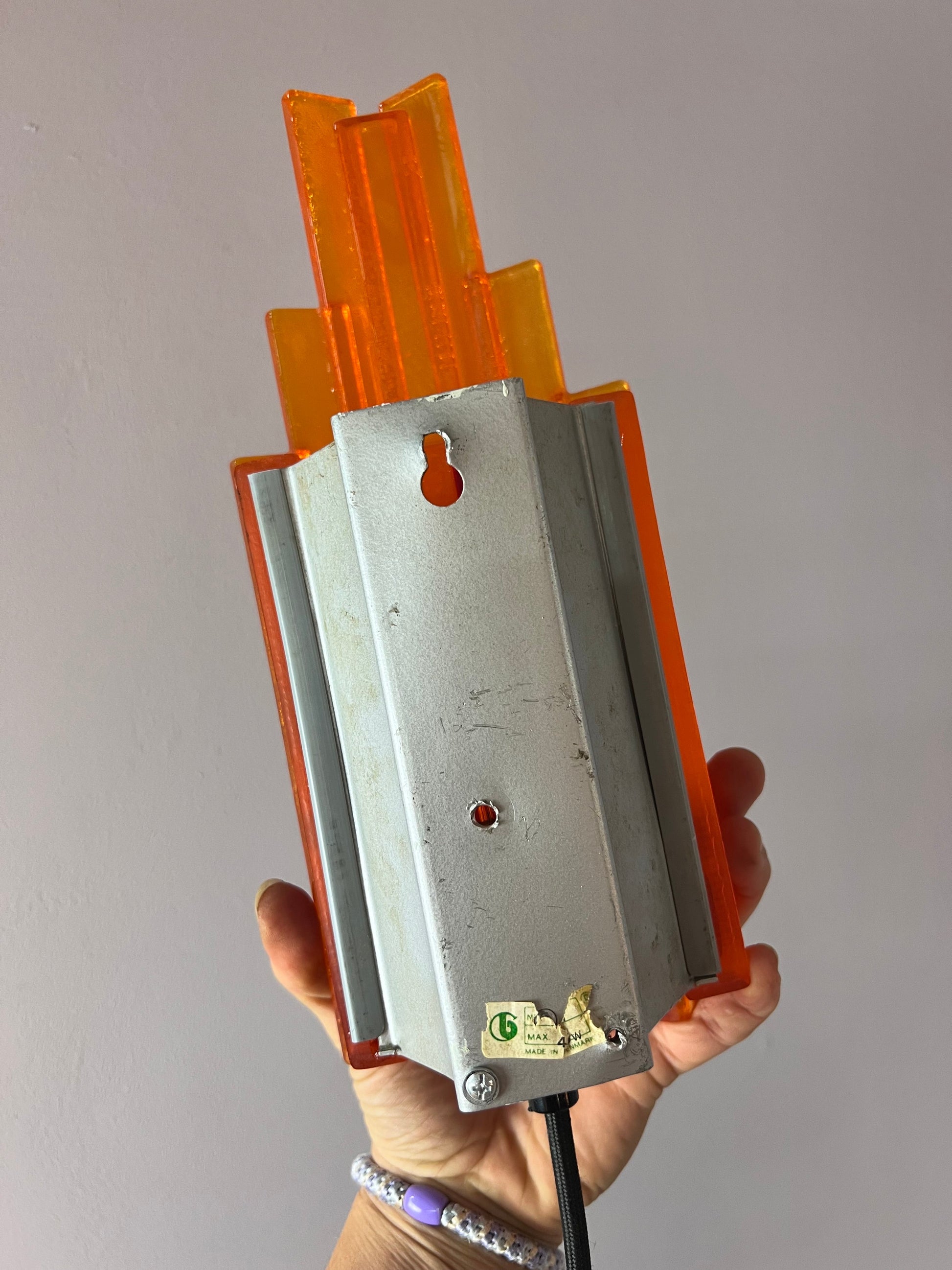 Vintage Wandlampe orange von Claus Bolby für Cebo