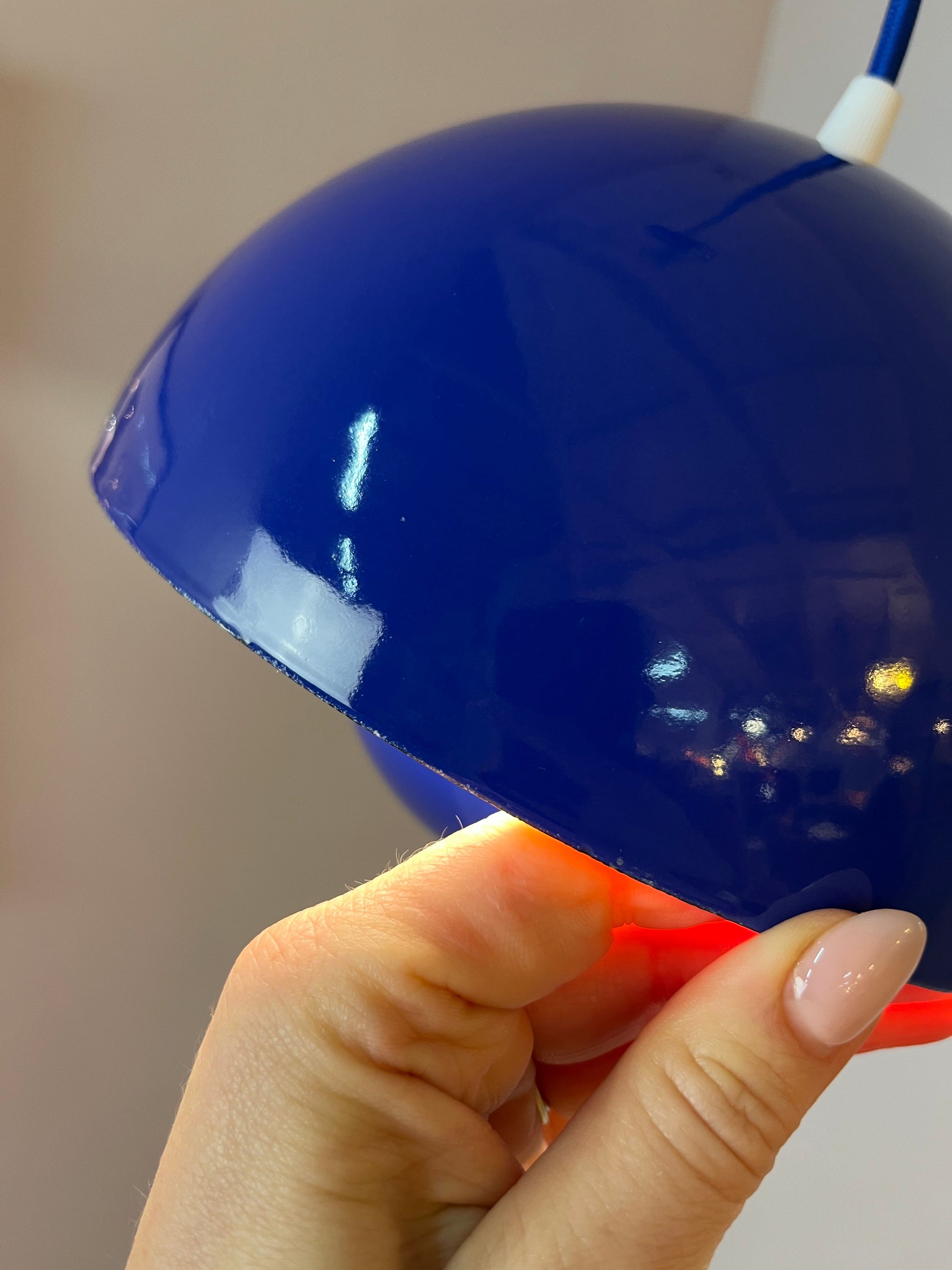 Vintage Hängelampe Flowerpot blau von Verner Panton für Louis Poulsen