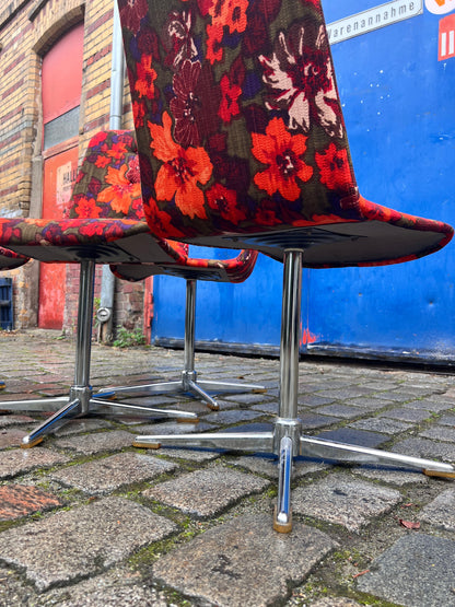 4x Drehstuhl rot floral von EKA Wohnmöbel