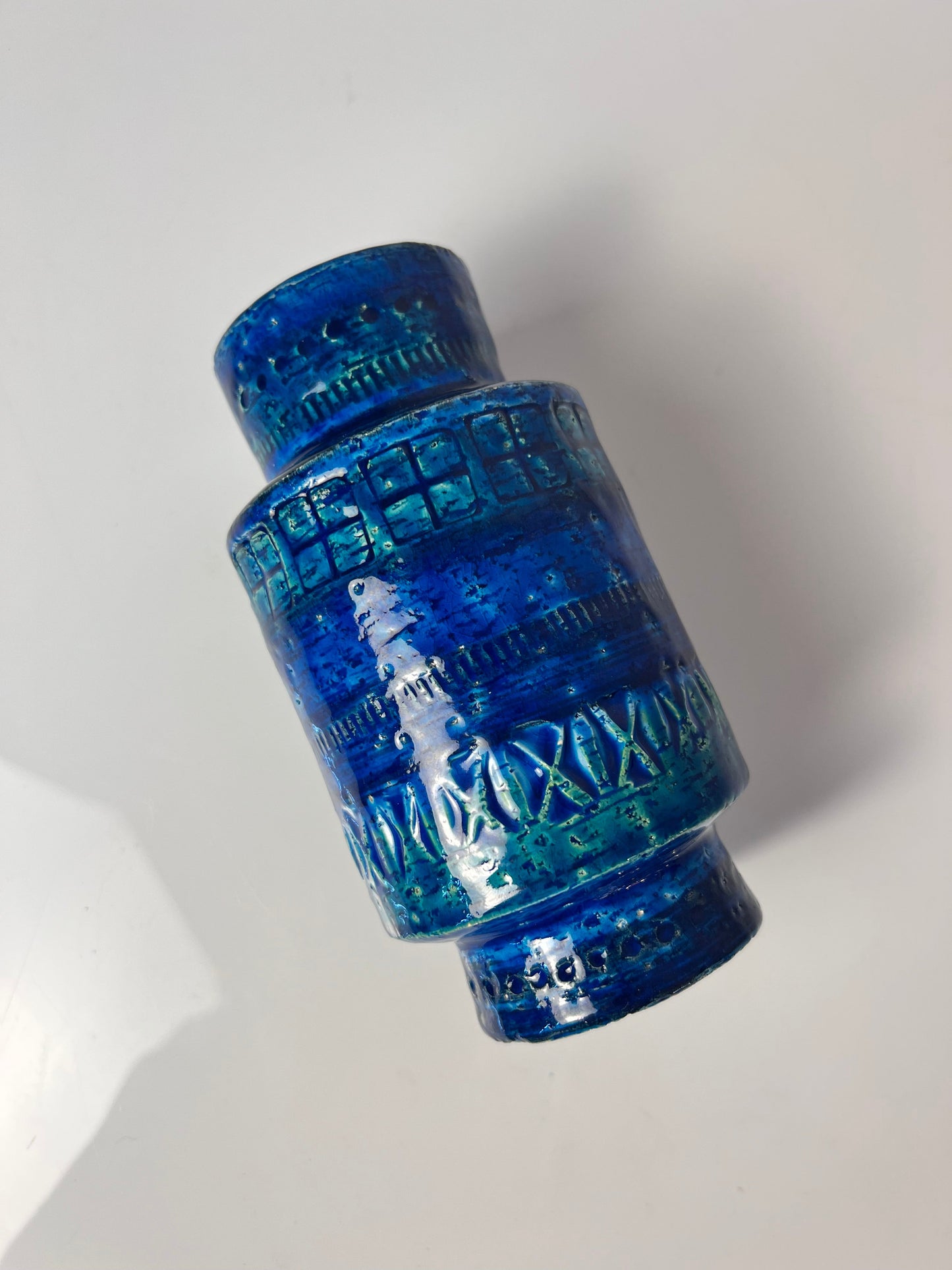 Vintage Vase "Rimini Blu" von Aldo Londi für Bitossi