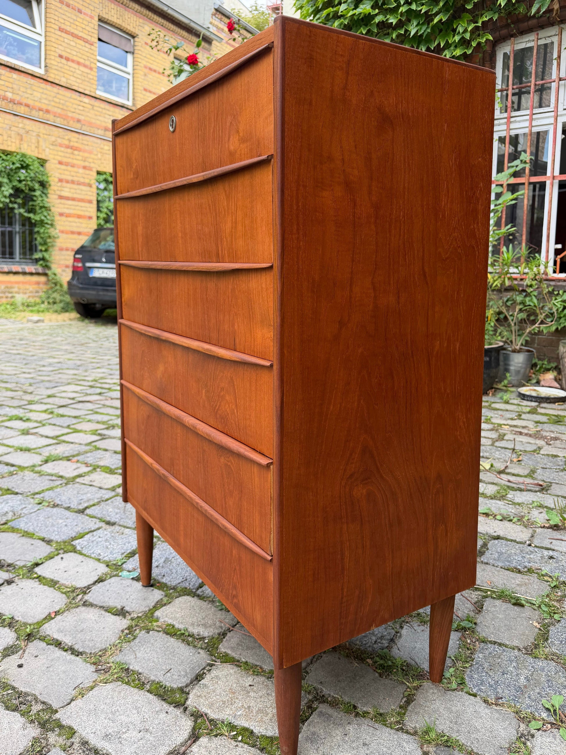 Vintage Kommode Teak Dänemark, 6 Schubladen, Mid-Century
