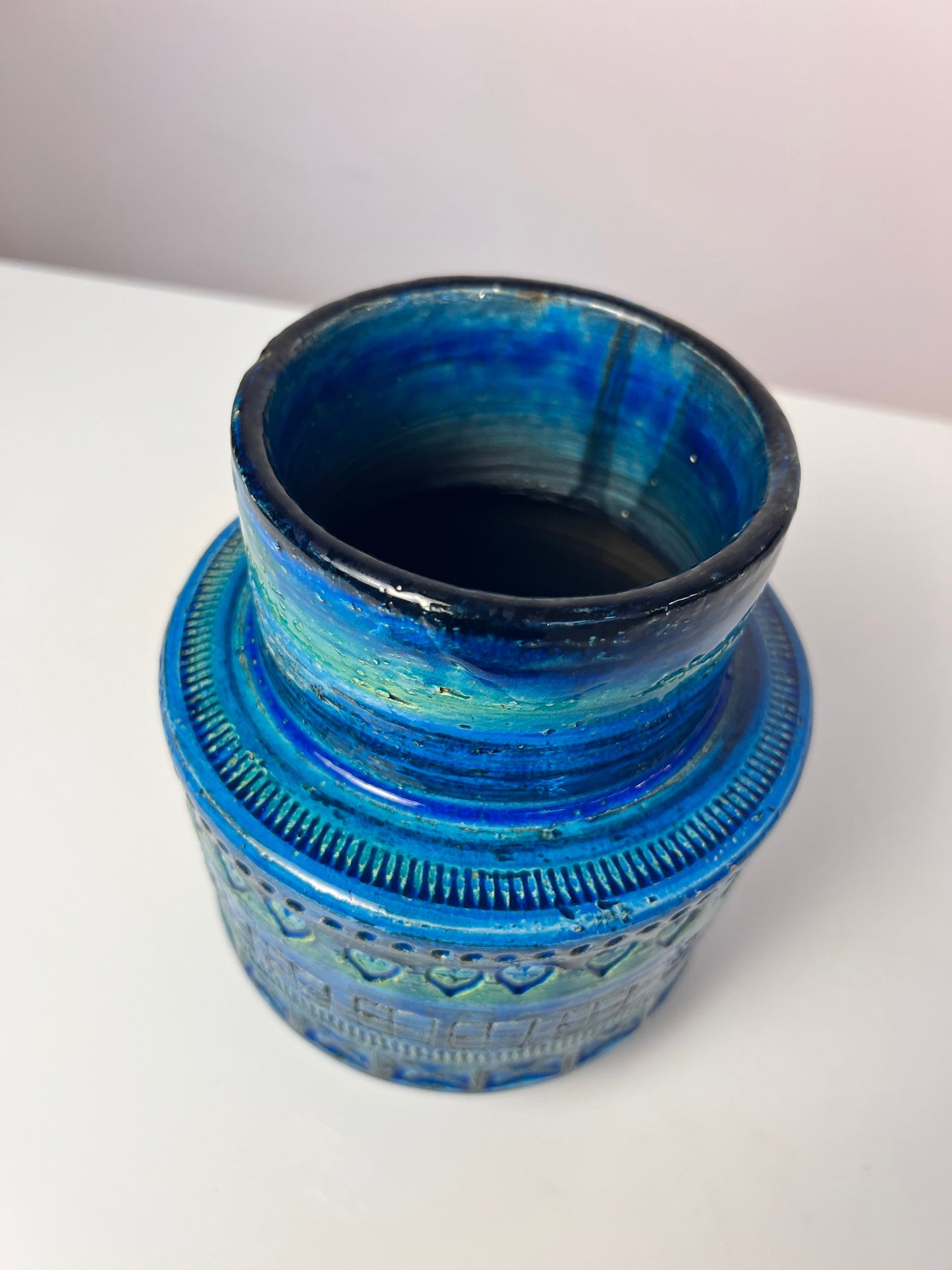 Vintage Vase "Rimini Blu" von Aldo Londi für Bitossi
