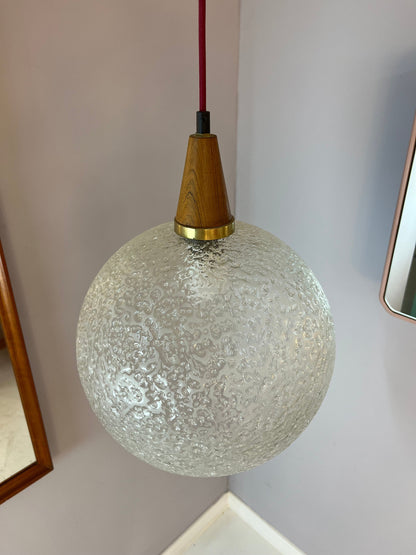 Lampe boule vintage en verre teck par Doria