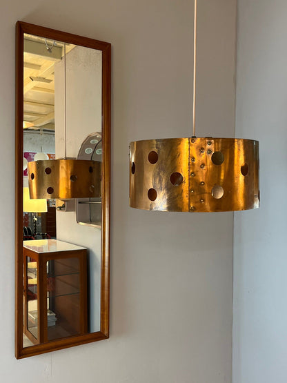 Vintage Hängelampe Kupfer aus Dänemark