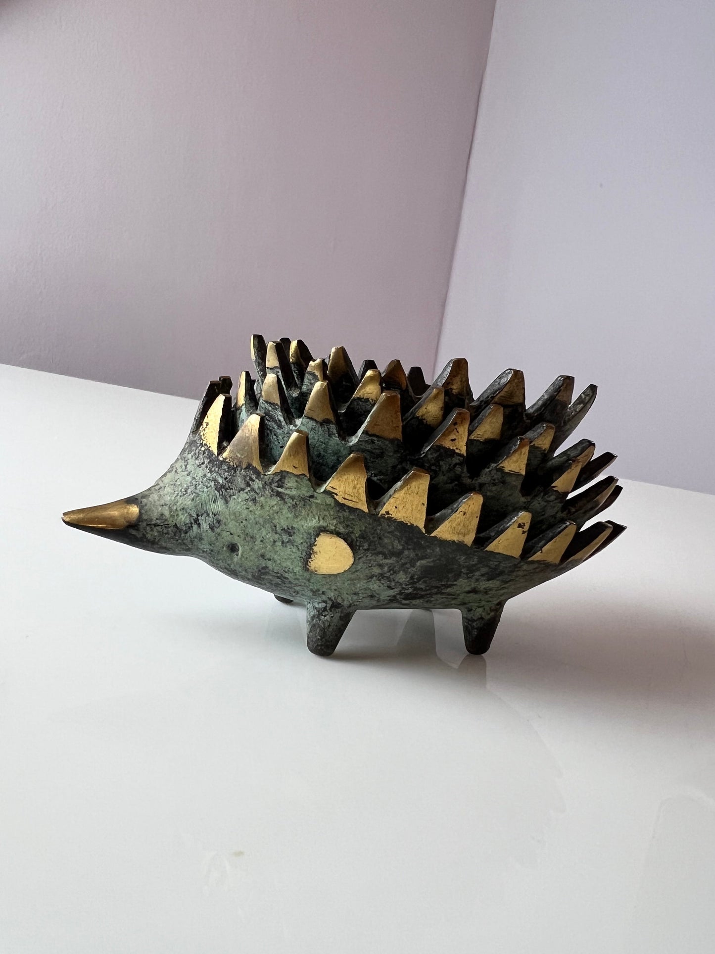 Vintage Aschenbecher Igel Messing von Walter Bosse