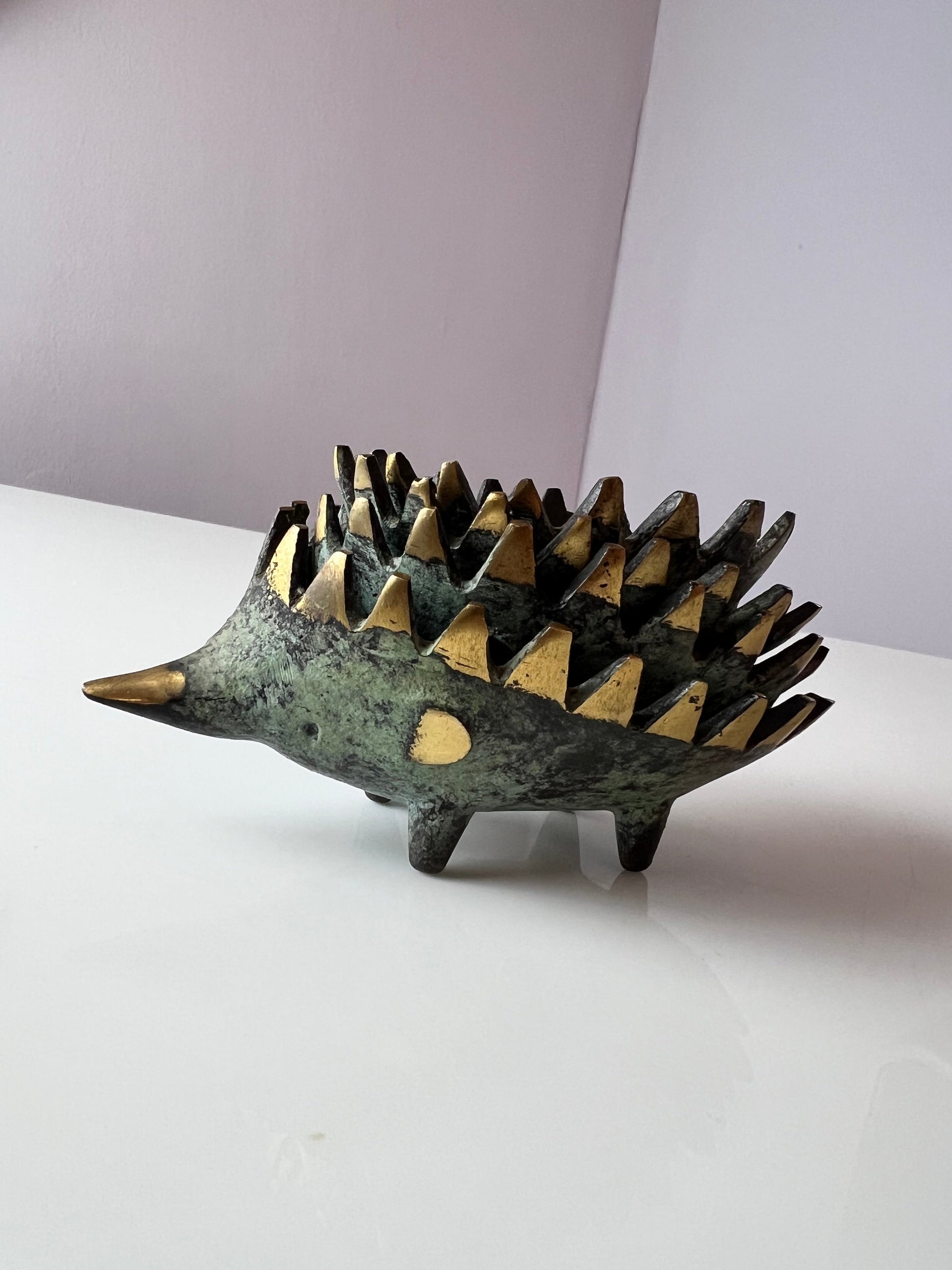 Vintage Aschenbecher Igel Messing von Walter Bosse