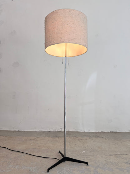 Vintage Stehlampe von STAFF Chrom mit Stoffschirm