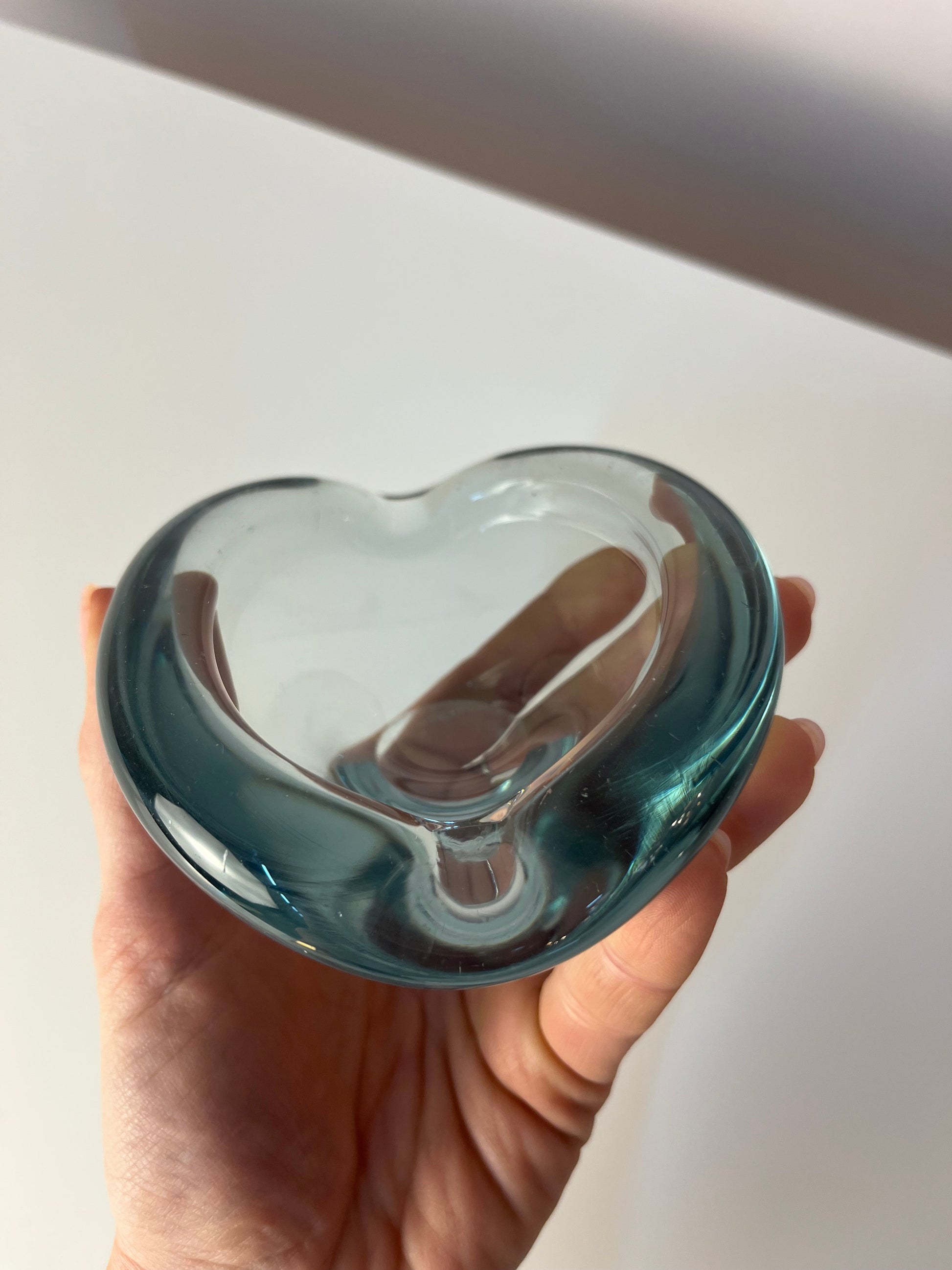 Vintage Aschenbecher von Per Lütken für Holmegaard hellblaues Glas