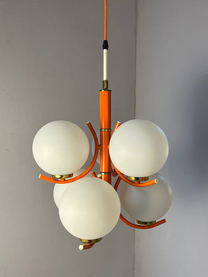 Vintage Kronleuchter von Richard Essig für Pre-Loved orange weiß