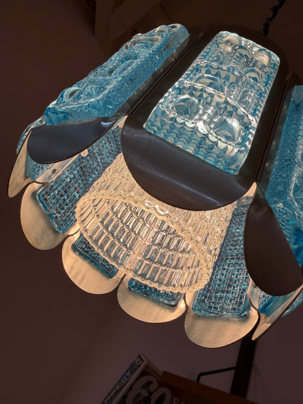 Hängelampe blau silber von Vitrika