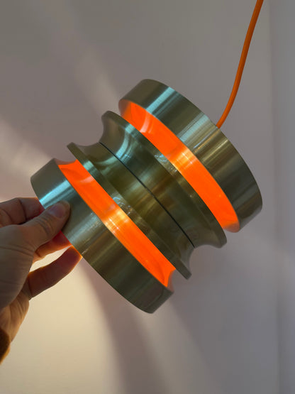 Vintage Hängelampe von Carl Thore, Gold Orange