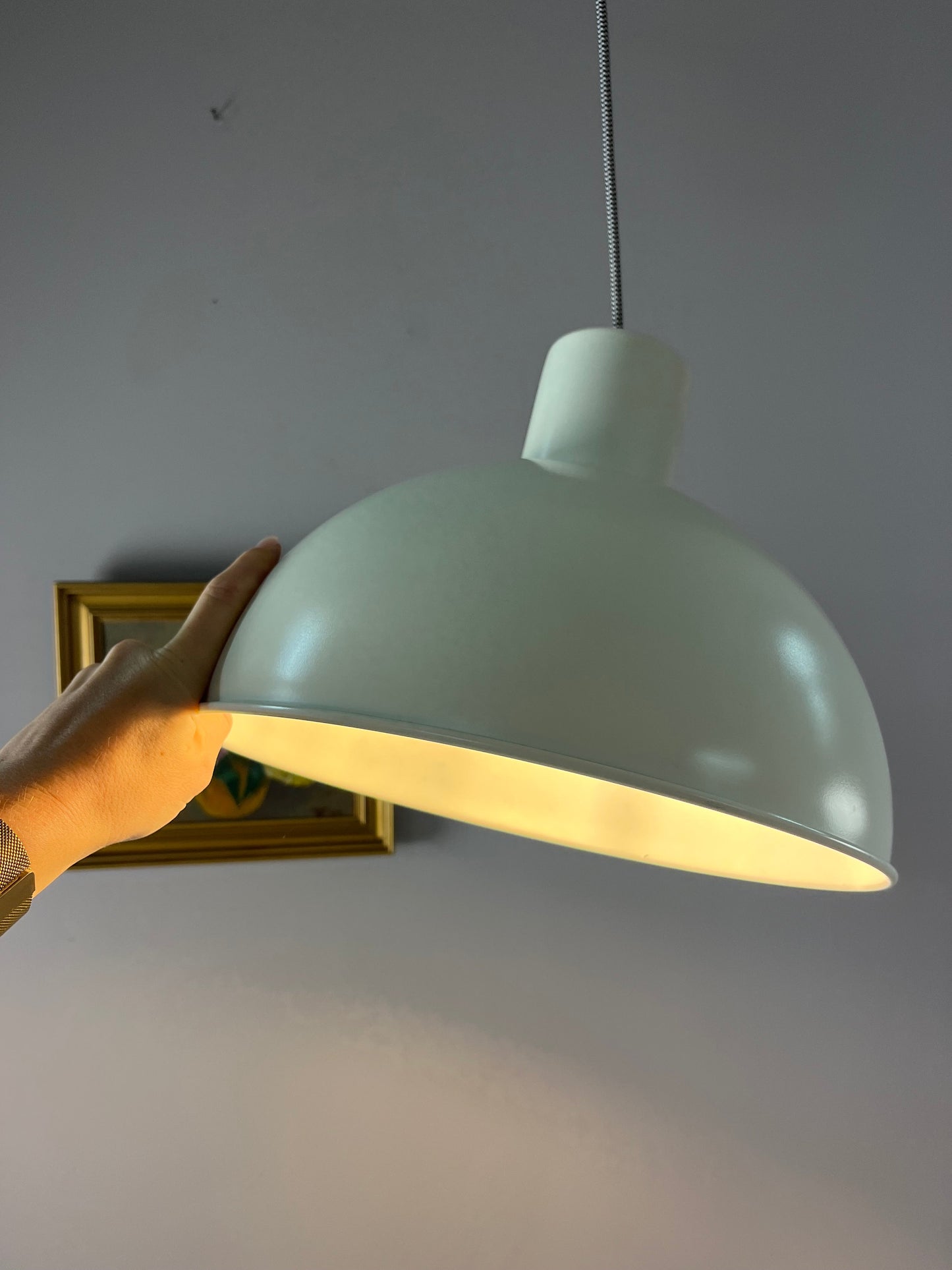 Vintage Hängelampe Bunker weiß von Jo Hammerborg für Fog und Mørup