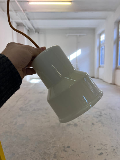 Vintage Hängelampe von Sidse Werner für Holmegaard, weißes Glas