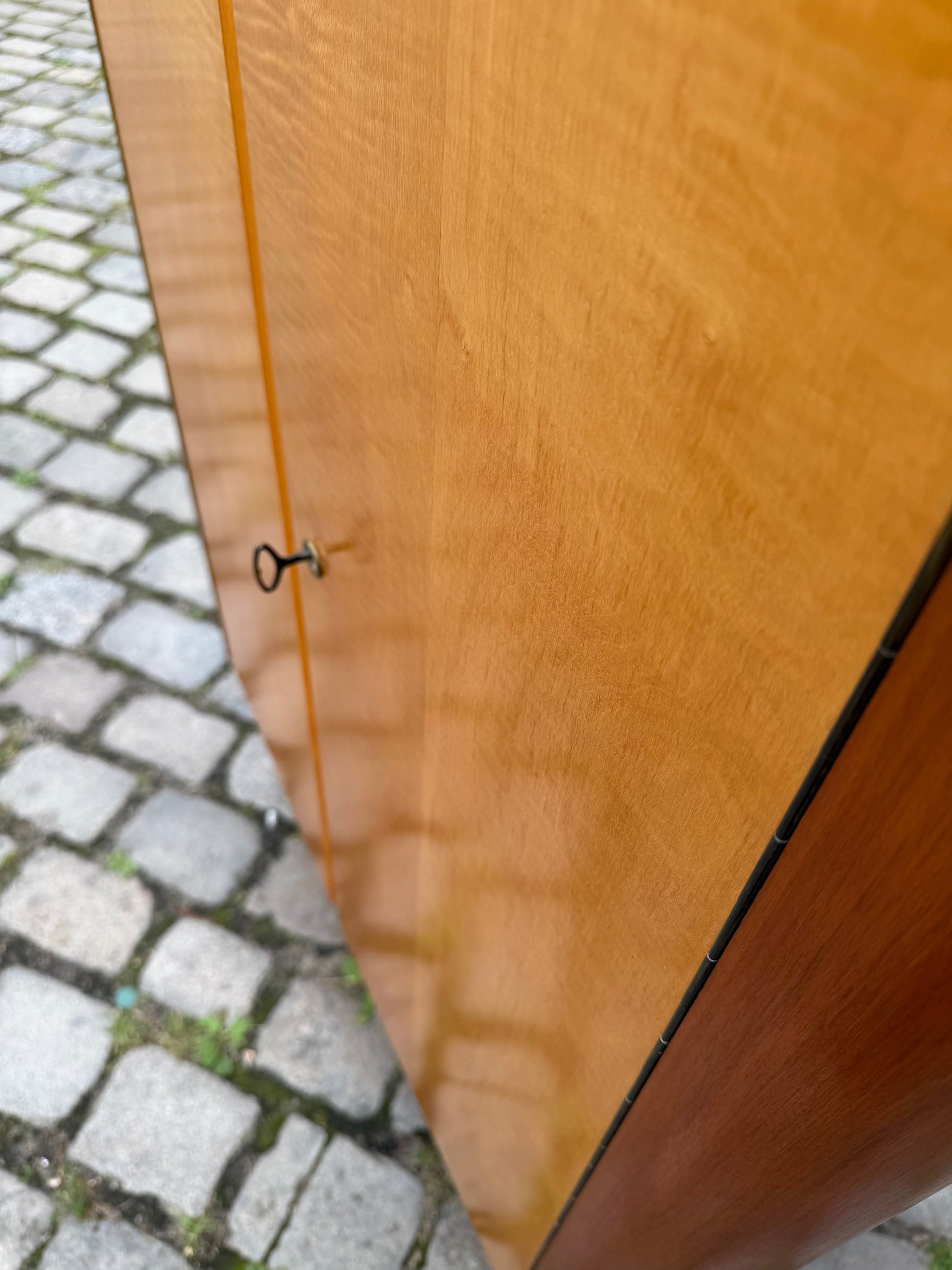 Vintage Wäscheschrank Ahorn und Nussbaum, Mid-Century Deutschland